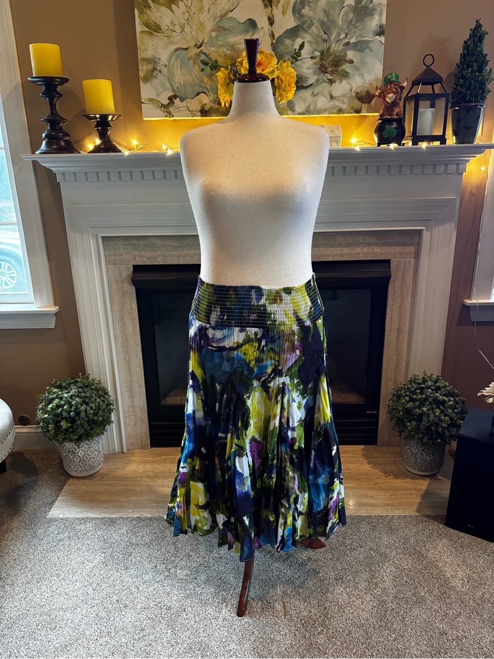 *NEW* Context by Lord & Taylor 100% Cotton Tie Dye Sheer Skirt - Size: M